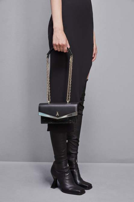 Fly Bamby shoulder bag with chain, Black, Patrizia Pepe