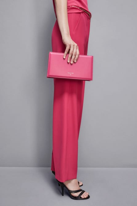 Leather shoulder pocket bag, Pink, Patrizia Pepe