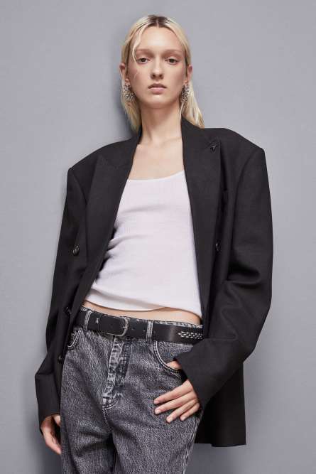 Low-waist belt with buckle, Black, Patrizia Pepe
