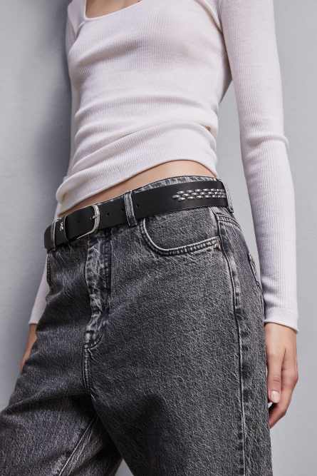 Low-waist belt with buckle, Black, Patrizia Pepe