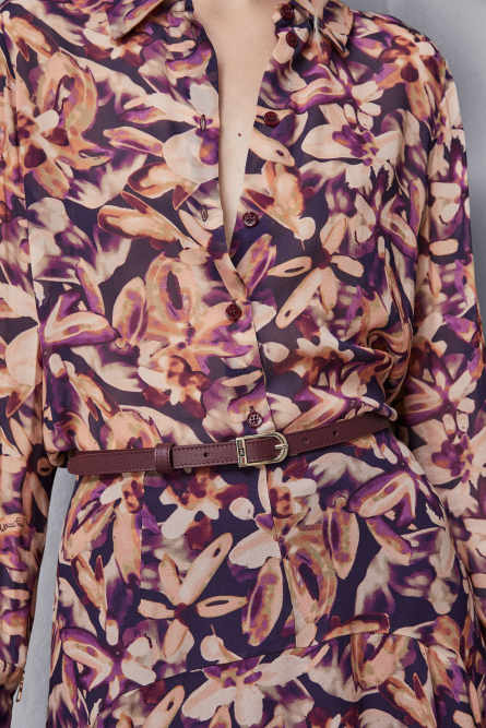 Low-waist smooth leather belt, Purple, Patrizia Pepe