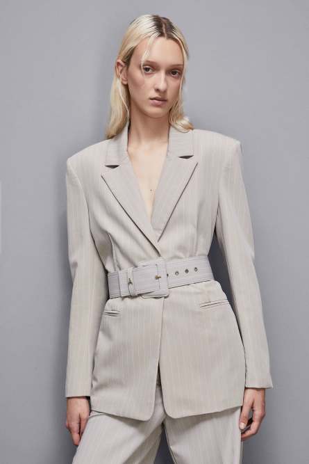 High waist fabric belt, Grey, Patrizia Pepe