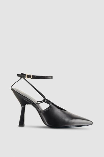 Astral buckle leather slingbacks, Black, Patrizia Pepe