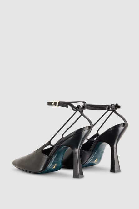 Astral buckle leather slingbacks, Black, Patrizia Pepe