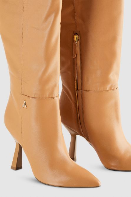 Astral heeled nappa leather boots, Brown, Patrizia Pepe