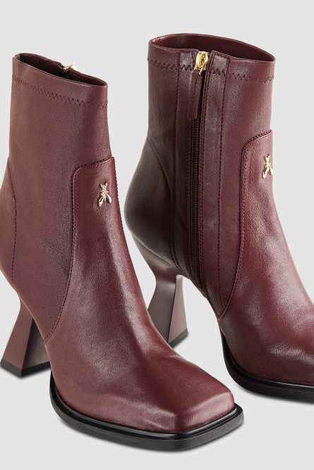 Nappa leather heeled ankle boots, Purple, Patrizia Pepe
