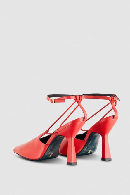 Astral buckle leather slingbacks, Red, Patrizia Pepe