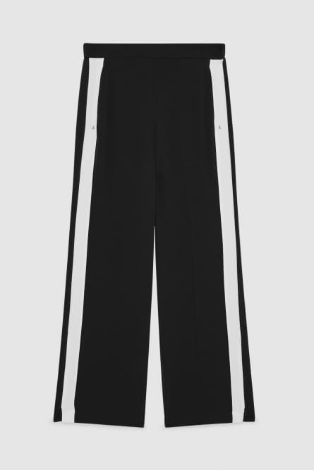 Low waist pants with colorful band, Black, White, Patrizia Pepe