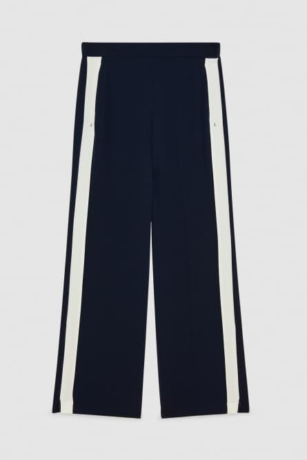 Low waist pants with colorful band, Blue, White, Patrizia Pepe