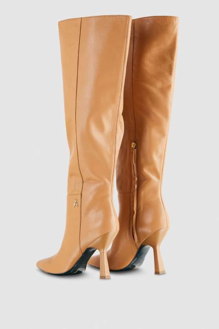 Astral heeled nappa leather boots, Brown, Patrizia Pepe