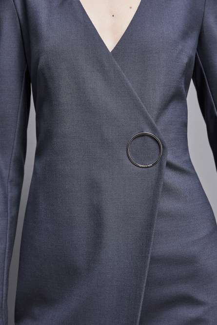 Slim Fit-Kleid aus Wolle Essential, Grau, Patrizia Pepe