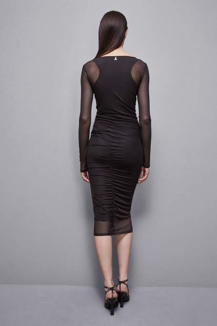 Dress in stretch tulle, Black, Patrizia Pepe
