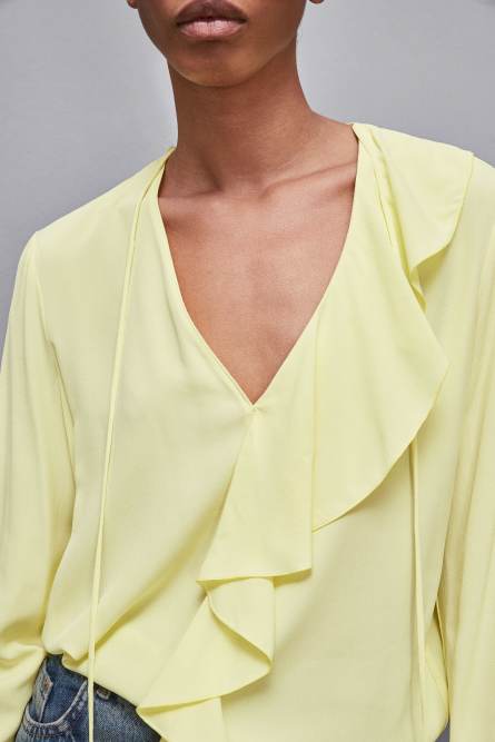 Essential crepe blouse, Yellow, Patrizia Pepe