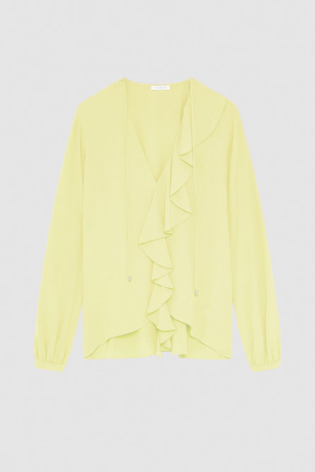 Essential crepe blouse, Yellow, Patrizia Pepe
