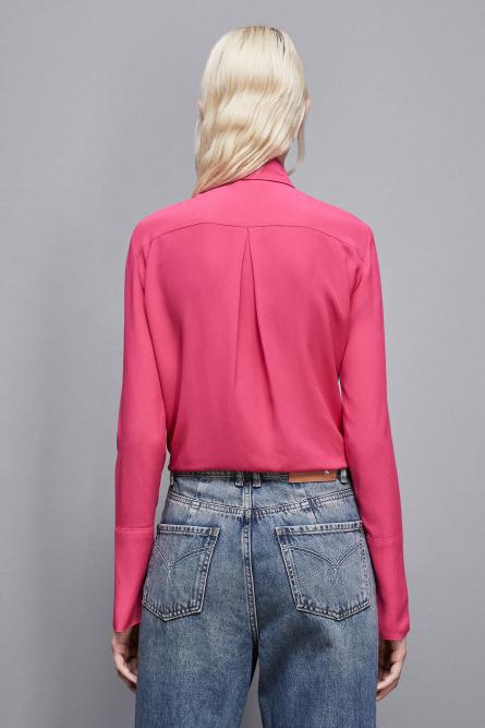 Essential crepe long-sleeved shirt, Pink, Patrizia Pepe