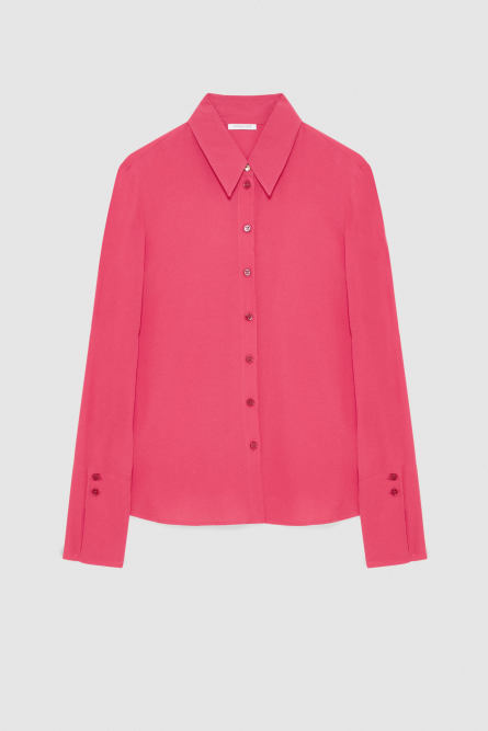 Essential crepe long-sleeved shirt, Pink, Patrizia Pepe