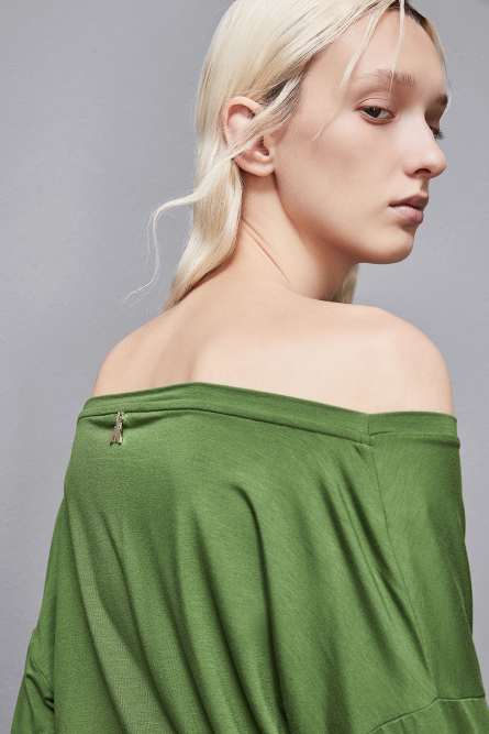 Essential viscose long-sleeved sweater, Green, Patrizia Pepe