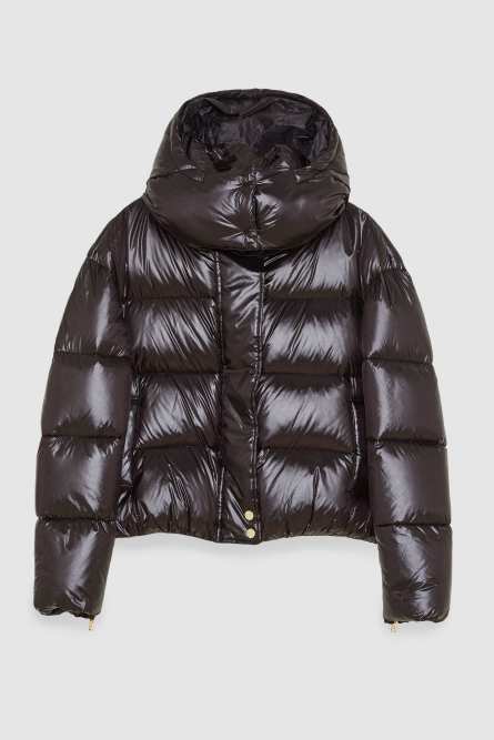Short hooded down jacket, Black, Patrizia Pepe