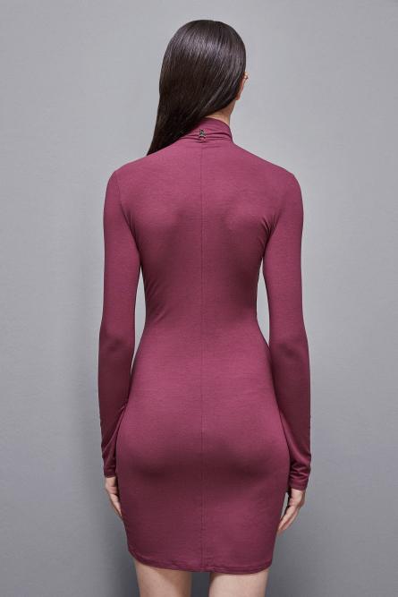 Jersey turtleneck mini dress, Red, Patrizia Pepe
