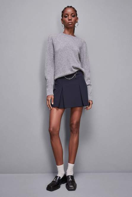 Pleated miniskirt, Blue, Patrizia Pepe