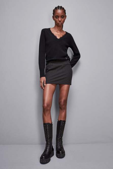 V-neck Cashmere Jumper, Black, Patrizia Pepe
