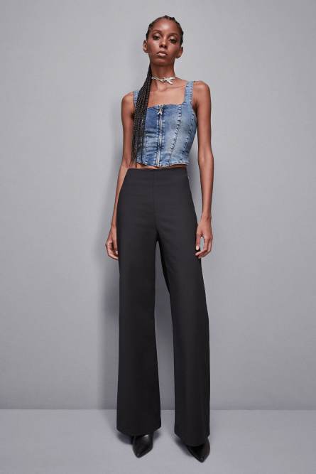 Stretch denim top, Light Blue, Patrizia Pepe