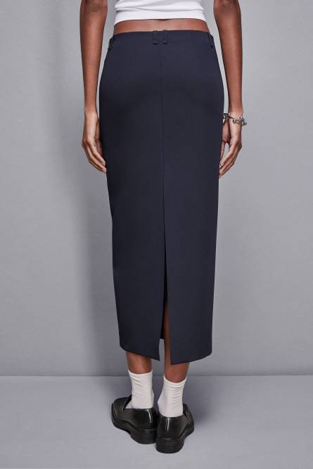 Falda midi elástica, Azul