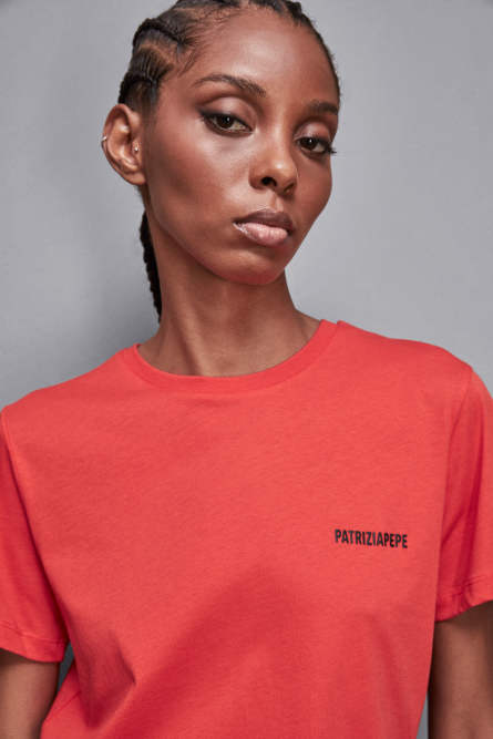 T-shirt with logo, Red, Patrizia Pepe