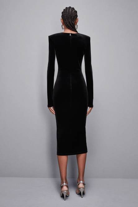 Essential velvet bustier dress, Black, Patrizia Pepe