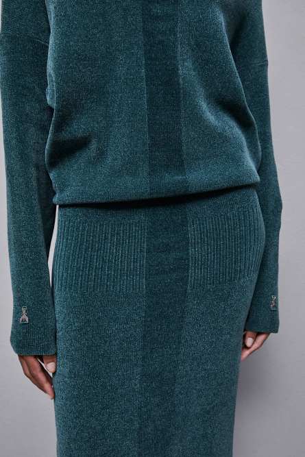 Long-sleeved chenille dress, Blue, Patrizia Pepe
