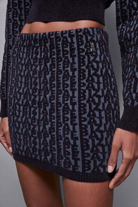 Polyester mini skirt, Blue, Grey, Patrizia Pepe