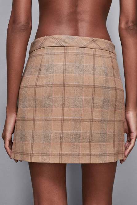 Canvas mini wrap skirt, Brown, Patrizia Pepe