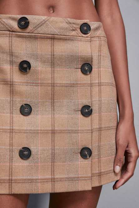 Canvas mini wrap skirt, Brown, Patrizia Pepe