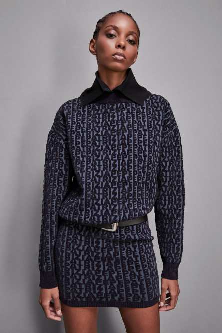 Soft polyester sweater, Blue, Grey, Patrizia Pepe