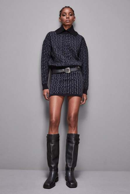 Soft polyester sweater, Blue, Grey, Patrizia Pepe