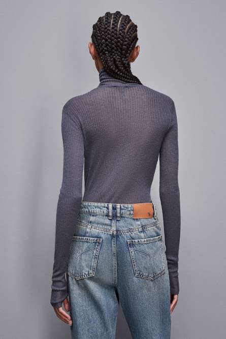 Essential slim fit wool sweater, Grey, Patrizia Pepe