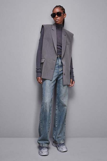 Essential slim fit wool sweater, Grey, Patrizia Pepe