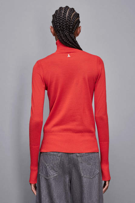 Slim fit wool turtleneck, Red, Patrizia Pepe