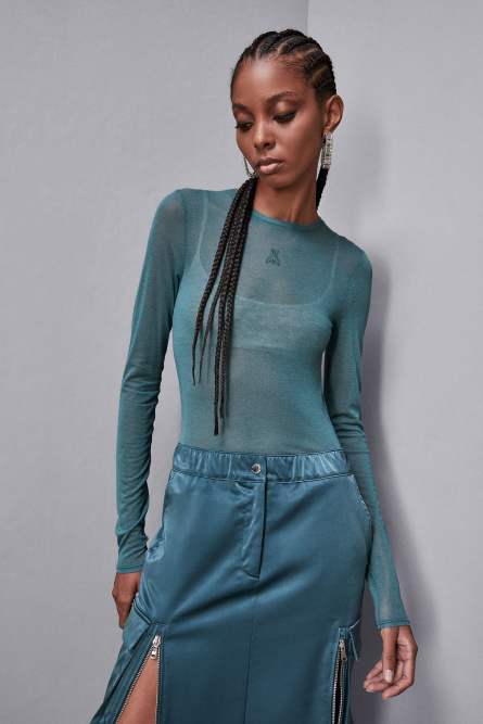 Crew-neck jersey sweater, Blue, Patrizia Pepe