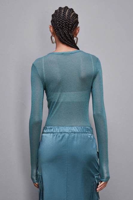 Crew-neck jersey sweater, Blue, Patrizia Pepe