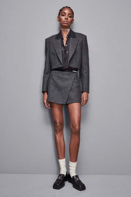 Mini cloth shorts, Grey, Patrizia Pepe