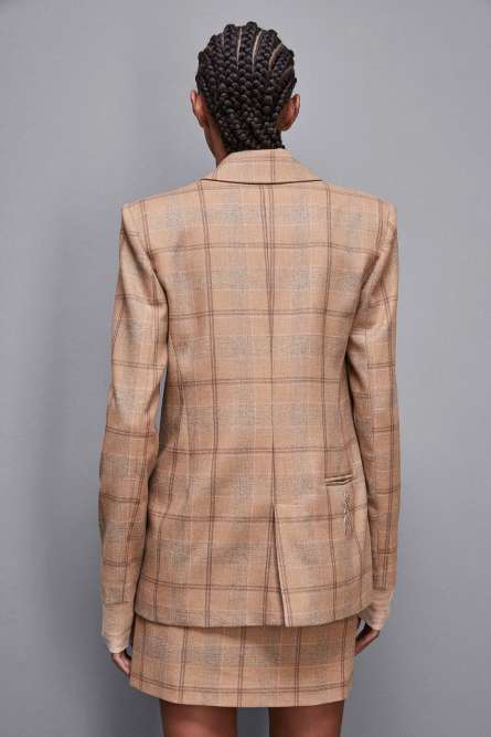 Checked blazer, Brown, Patrizia Pepe