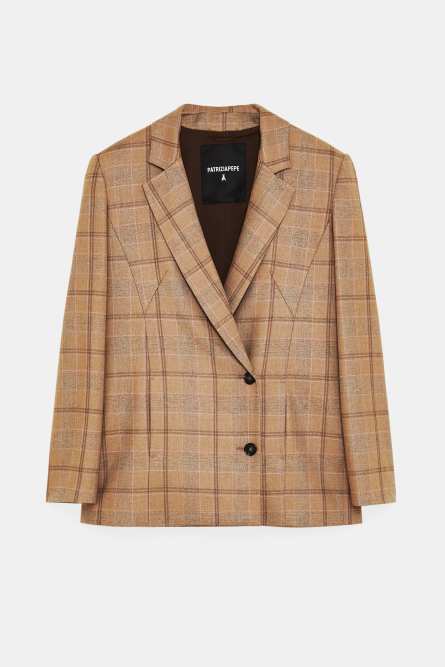 Checked blazer, Brown, Patrizia Pepe