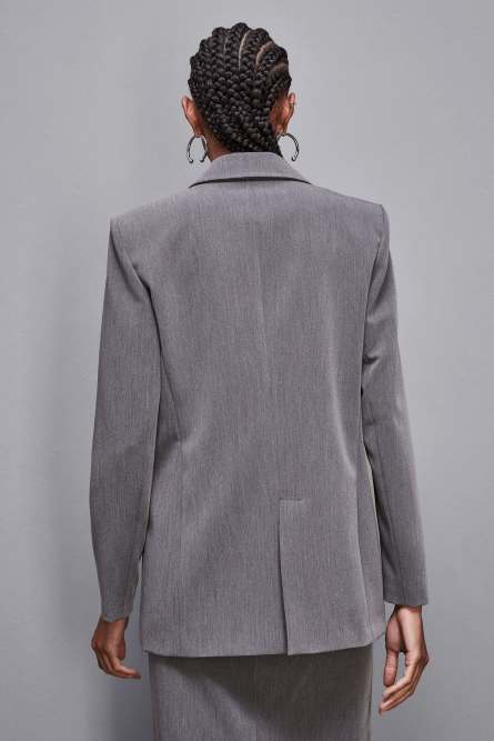 &quot;Essential&quot; Blazer mit zwei Knöpfen, Grau, Patrizia Pepe