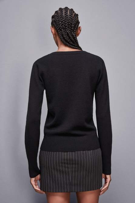 V-neck Cashmere Jumper, Black, Patrizia Pepe