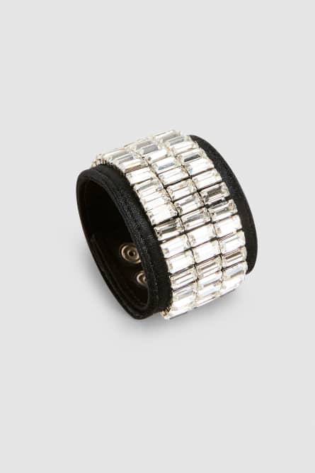 Chain bracelet with rhinestones, Black, Patrizia Pepe
