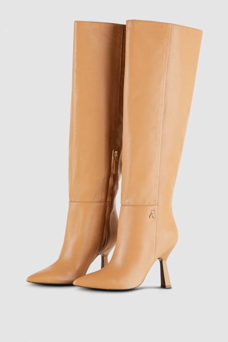 Astral heeled nappa leather boots, Brown, Patrizia Pepe