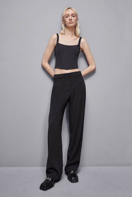 Bustier-Top aus Stretch-Stoff, Schwarz, Patrizia Pepe