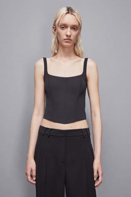 Bustier-Top aus Stretch-Stoff, Schwarz, Patrizia Pepe