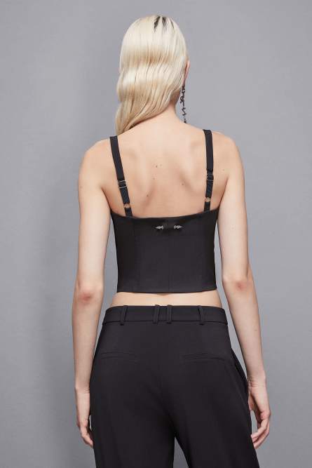 Bustier-Top aus Stretch-Stoff, Schwarz, Patrizia Pepe
